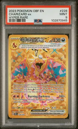 2023 POKEMON OBF EN-OBSIDIAN FLAMES HYPER RARE #228 CHARIZARD EX PSA 9 - Image 1
