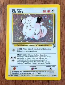 Pokemon TCG Clefairy Base Set 2 6/130 holo rare 2000 WOTC SWIRL - Image 1