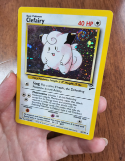 Pokemon TCG Clefairy Base Set 2 6/130 holo rare 2000 WOTC SWIRL - Image 5