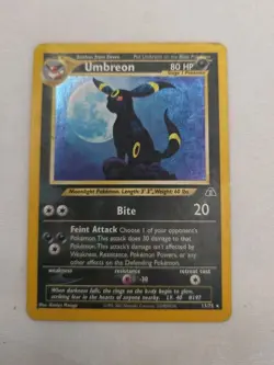 Pokemon TCG Umbreon 13/75 Neo Discovery Unlimited Rare MP - Image 1