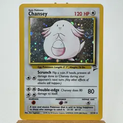 Base Set 2 Pokemon Chansey • Holo #3/130 • Lightly Played • Holo Swirl - Image 1