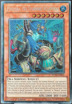 Yu-Gi-Oh! - POSEIDRA, THE STORMING ATLANTEAN SUDA-EN016 Secret Rare - Supreme D - Image 1