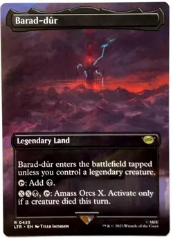 Barad-dur - *BORDERLESS* The Lord of the Rings RARE MtG TCG Card # 0425 - Image 1