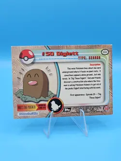 Topps Series 1 1999 TV Animation Ed DIGLETT #50 Pokemon Character Card - Image 2