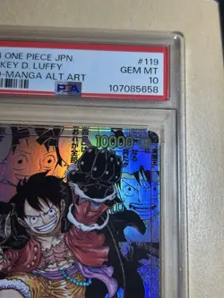 One Piece Card Luffy SEC SP OP09 119 PSA10 Comic Parallel New Emperor - Image 2