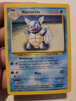 Pokemon TCG Card Vintage 1999 WOTC Game Freak Nintendo Wizards 90s Wartortle - Image 1