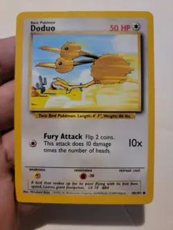 Pokemon TCG Card Vintage 1999 WOTC Game Freak Nintendo Wizards 90s Doduo - Image 1