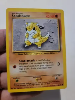 Pokemon TCG Card Vintage 1999 WOTC Game Freak Nintendo Wizards 90s Sandshrew - Image 1