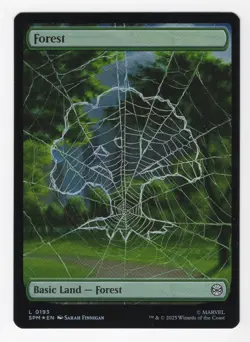 MTG, Forest FOIL (0193) Full Art Borderless Marvel's Spider-Man Foil - Image 1
