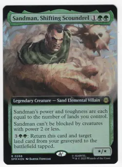 Sandman Shifting Scoundrel (Extended Art Foil) 266 MTG Marvel's Spider-Man (SPM) - Image 1