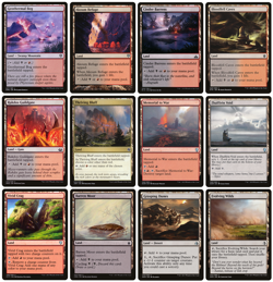 MTG - 12 x Different Black & Red Rakdos Lands for COMMANDER deck building - LP - Image 1