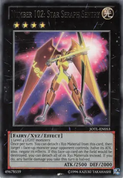 Yugioh Number 102: Star Seraph Sentry JOTL-EN053 Rare LP - Image 1