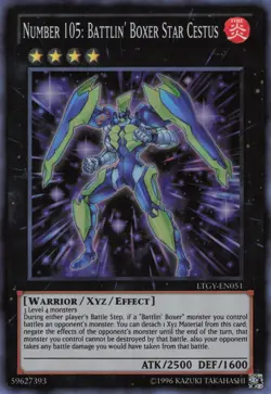 Yugioh Number 105: Battlin' Boxer Star Cestus LTGY-EN051 Super Rare NM - Image 1