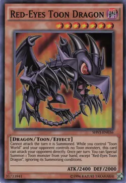 Yugioh Red-Eyes Toon Dragon SHVI-EN036 Super Rare NM - Image 1
