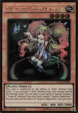 Yugioh Traptrix Nepenthes PGL2-EN038 Gold Rare 1st Edition LP - Image 1