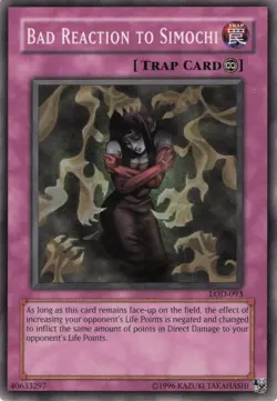Yugioh Bad Reaction to Simochi LOD-093 Common LP - Image 1