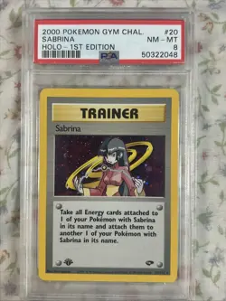 2000 POKEMON GYM CHALLENGE 20 SABRINA HOLO 1ST EDITION PSA 8 - Image 1