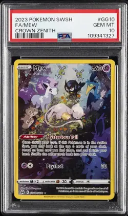 2023 POKEMON SWORD & SHIELD CROWN ZENITH #GG10 FULL ART/MEW PSA 10 - Image 1