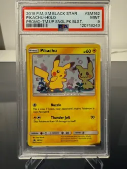 Pokemon TCG PSA 9 MINT Pikachu SM162 Promo English - Image 1