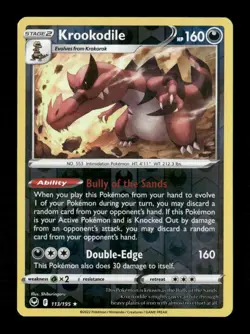 Krookodile Reverse Holo Holo Rare SWSH12: Silver Tempest 113/195 NM Pokemon LP - Image 1