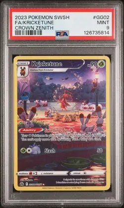 2023 POKEMON SWORD AND SHIELD CROWN ZENITH GG02 FULL ART/KRICKETUNE PSA 9 - Image 1