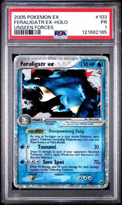 PSA 1 Feraligatr EX Unseen Forces Holo Foil 103/115 2005 Pokemon PR - Image 1