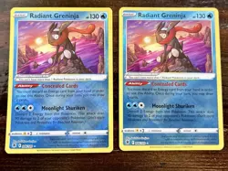 Pokemon TCG Radiant Greninja Sword & Shield 046/189 Holo NM Lot Of 2 - Image 1