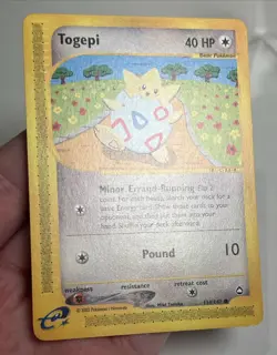 LP+ Togepi 114/147 Regular/Non-Holo Aquapolis AUTHENTIC Pokemon Card - Image 2