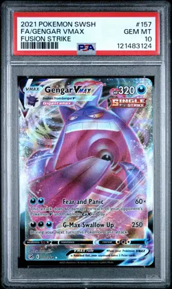 2021 POKEMON SWORD & SHIELD FUSION STRIKE #157 FULL ART/GENGAR VMAX PSA 10 - Image 1