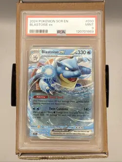 2024 Pokemon Blastoise ex SCR PSA 9 Mint - Scarlet & Violet #030/142 English - Image 1