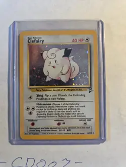 Pokemon TCG Clefairy Base Set 2 Holo Unlimited Rare Card 6/130 Swirl LP - Image 2