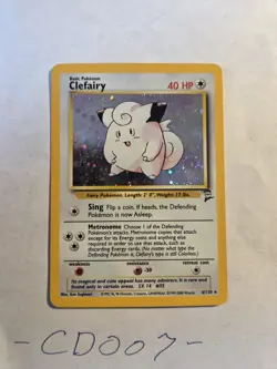 Pokemon TCG Clefairy Base Set 2 Holo Unlimited Rare Card 6/130 Swirl LP - Image 4