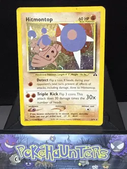 Pokemon Card Hitmontop 3/75 Holo Rare Neo Discovery WOTC Played 2 - Image 1