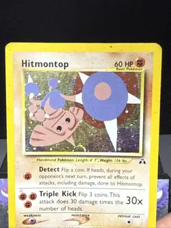 Pokemon Card Hitmontop 3/75 Holo Rare Neo Discovery WOTC Played 2 - Image 2