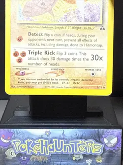 Pokemon Card Hitmontop 3/75 Holo Rare Neo Discovery WOTC Played 2 - Image 3