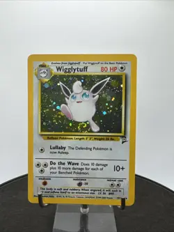 Pokemon TCG Wigglytuff 19/130 Base Set 2 Holo Rare Vintage WOTC SWIRL - Image 1