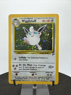 Pokemon TCG Wigglytuff 19/130 Base Set 2 Holo Rare Vintage WOTC SWIRL - Image 2