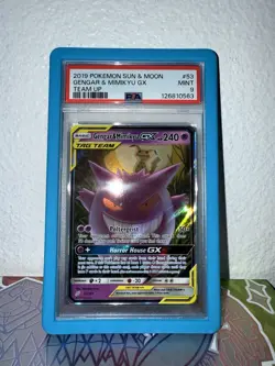 2019 Pokemon Sun & Moon Gengar Mimikyu GX Team Up Tag Team #53/181 PSA 9 Mint - Image 1