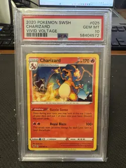 Charizard 025/185 Vivid Voltage Non-Holo Rare Pokemon PSA 10 Gem Mint - Image 1