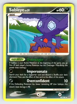 Sableye 48/100 2008 Stormfront Pokemon Card TCG Nintendo Uncommon - Nm/Vlp - Image 1