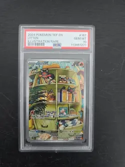 2024 Pokemon SV05: Temporal Forces Litten Holo IR 167/162 PSA 10 Gem MT - Image 1