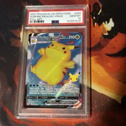 PSA 10 Surfing Pikachu Vmax #009 Celebrations Classic Collection 2021 Pokemon - Image 1