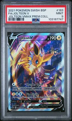 2021 POKEMON SWSH BLACK STAR PROMO #183 FULL ART/JOLTEON V PSA 9 - Image 1