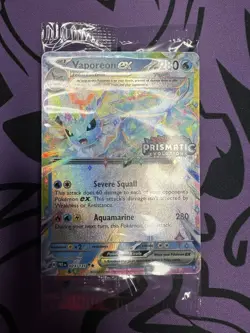Prismatic Evolutions- Vaporeon EX 023/131 Stamped Surprise Box, Pokemon Card TCG - Image 1