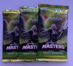 Magic: The Gathering Commander Masters Draft Booster Pack Lot 3 Packs New Sealed - Image 1