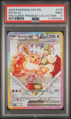 2025 POKEMON SVP EN-SV BLACK STAR PROMO #174 EEVEE EX PSA 9 - Image 1