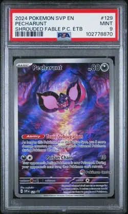 PECHARUNT 129 PSA 9 2024 POKEMON SVP SHROUDED FABLE POKEMON CENTER ETB PROMO - Image 1