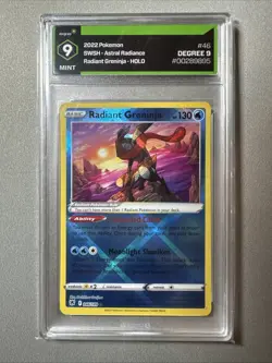 2022 Pokemon SWSH Astral Radiance Radiant Greninja Holo Degree Graded 9 - Image 1