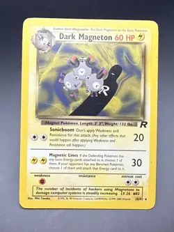 Pokemon TCG Dark Magneton Team Rocket Rare Non Holo 28/82 - Image 1