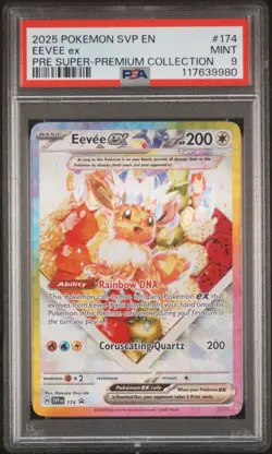 2025 POKEMON SVP EN-SV BLACK STAR PROMO #174 EEVEE EX PSA 9 - Image 1